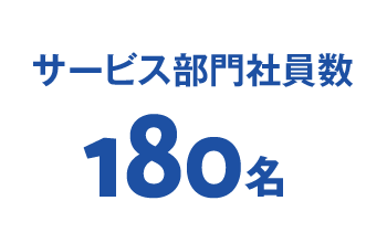 サービス部門社員数 180名以上